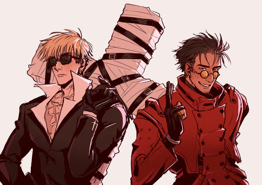Vash and Wolfwood clothes swap (Trigun)